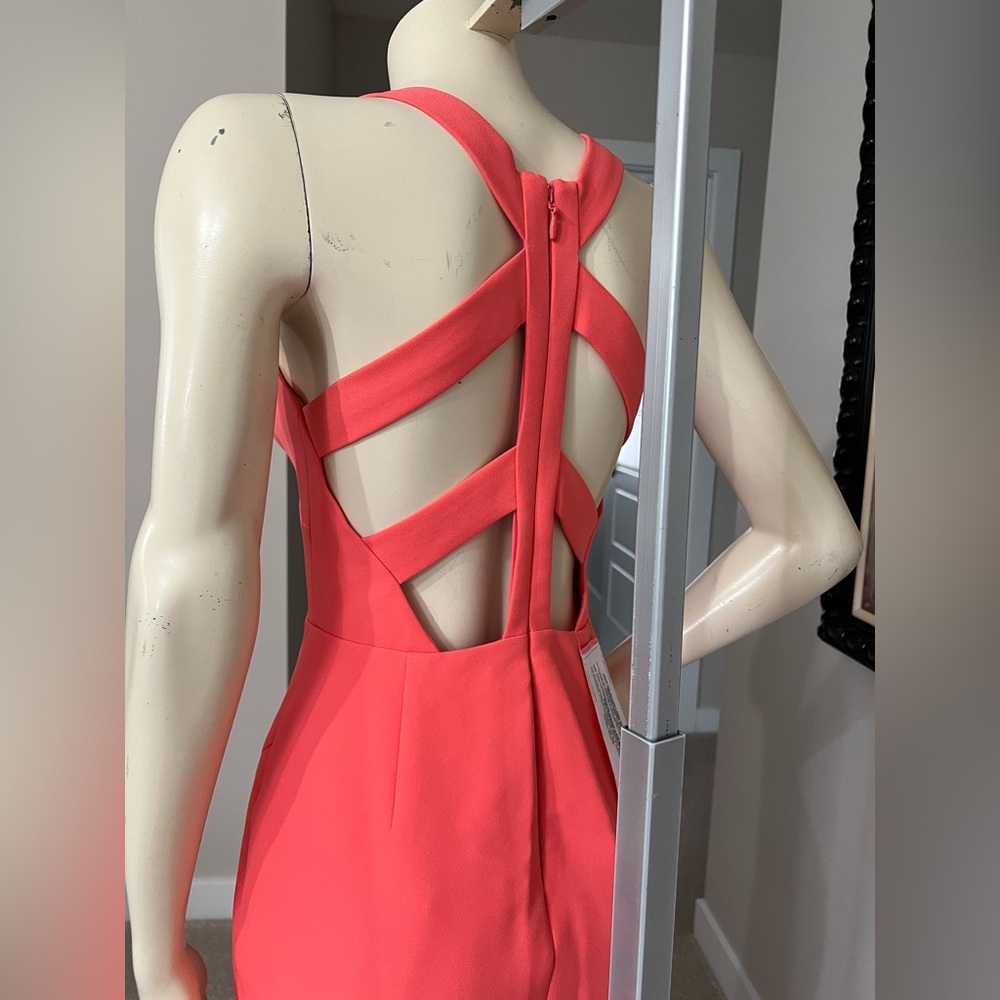 NWT BCBGMAXAZRIA Amaya Coral Floor-Length Evening Gown – Size 2 - Picture 8 of 14